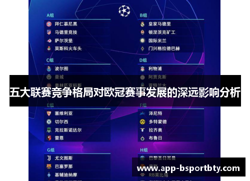 五大联赛竞争格局对欧冠赛事发展的深远影响分析 五大联赛竞争格局对欧冠赛事发展的深远影响分析