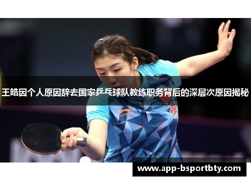 王皓因个人原因辞去国家乒乓球队教练职务背后的深层次原因揭秘